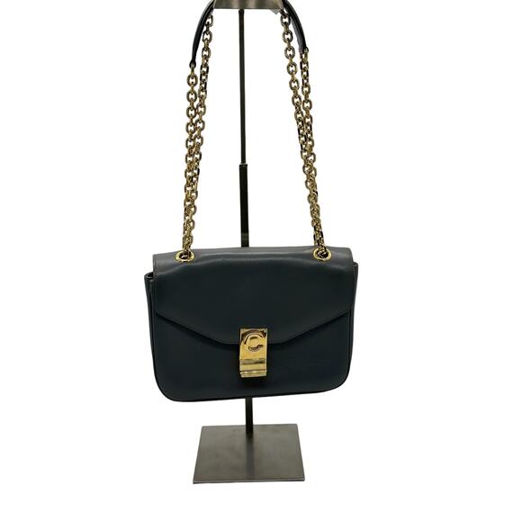 Celine Shiny Calfskin Medium C Bag Blue Grey 2018 collection! Gorgeous! - Picture 1 of 12